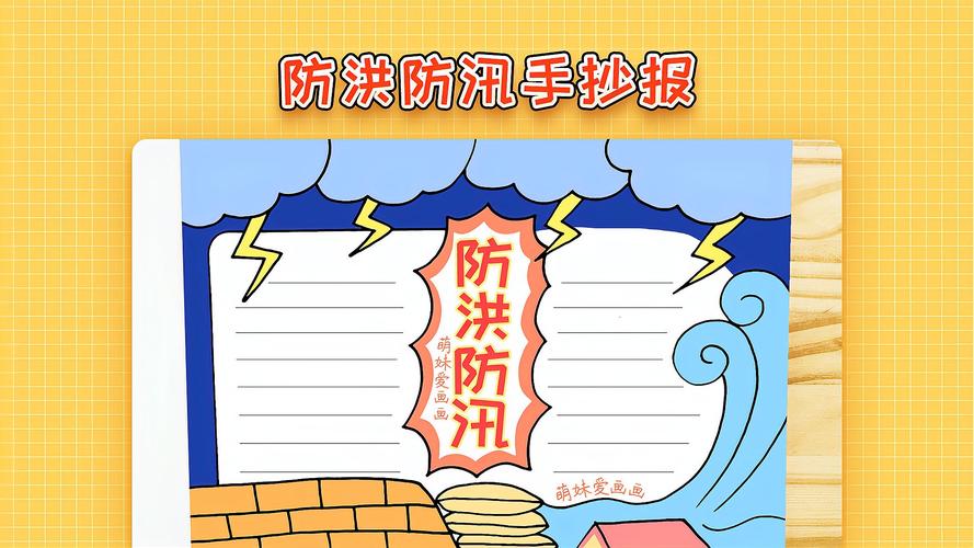 小学生防洪防汛手抄报模板简单又漂亮防汛主题手抄报教程