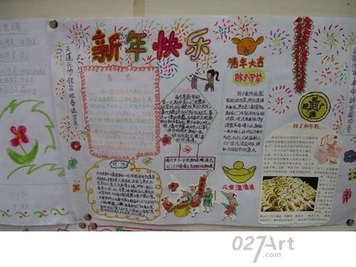 春节元宝图片手抄报春节手抄报