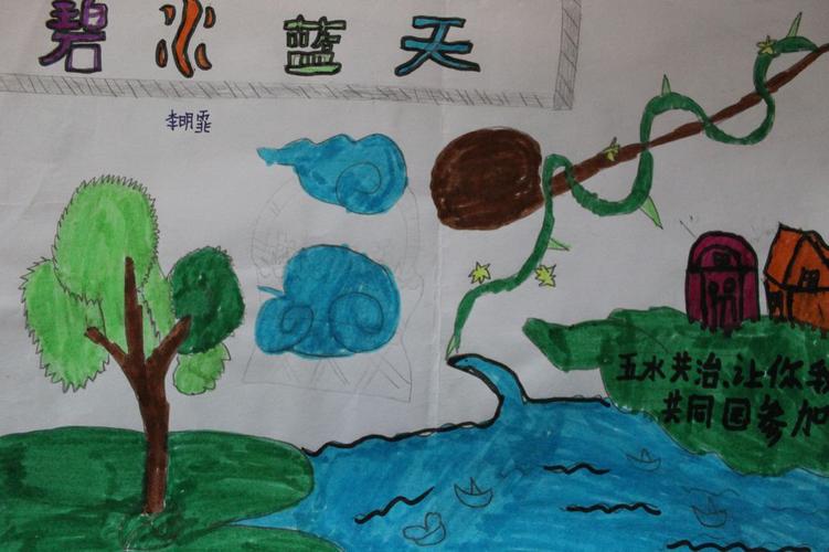 小手拉大手共筑碧水蓝天手抄报
