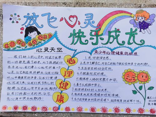 春风化雨润心田 藏龙第二小学心理健康手抄报比赛