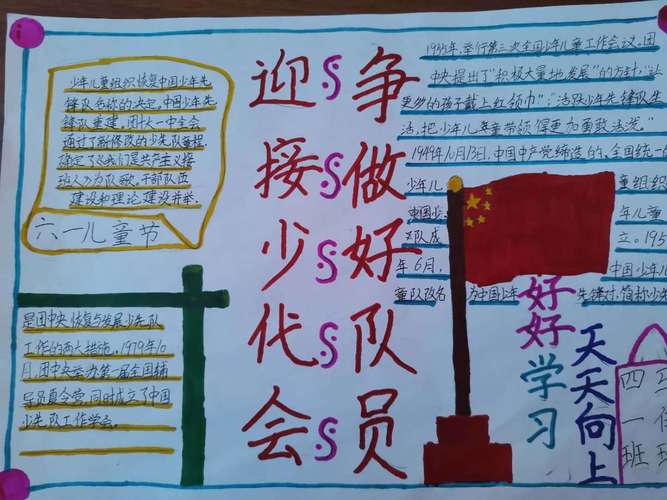 办手抄报 迎儿童节 北郭乡城子小学 迎接少代会 争做好队员 手抄报