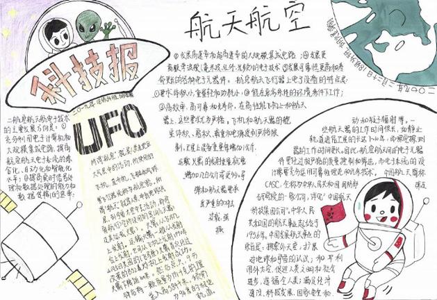 航空航天手抄报图片简单