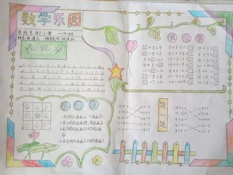 一年级数学有趣的拼搭简单手抄报一年级数学手抄报