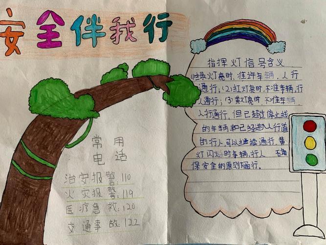 关于开学安全的手抄报 关于开学安全的手抄报简单好看漂亮四年级
