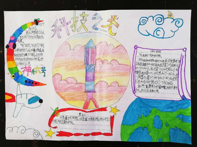 学科学 爱科学 qlxx三 5 班 我爱科学 主题手抄报
