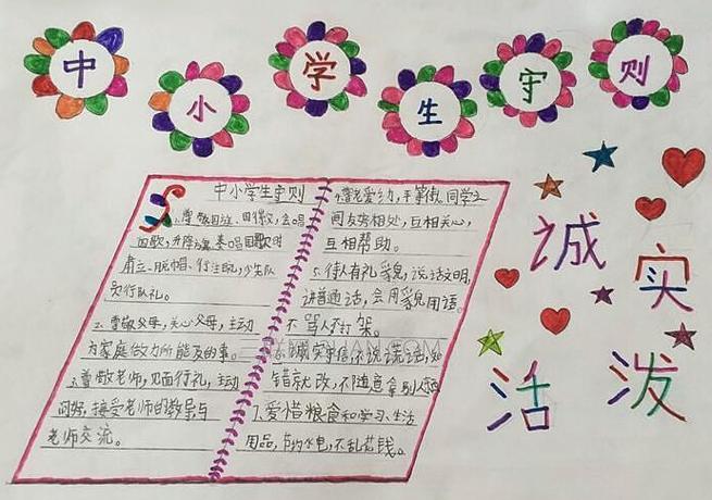 小学生日常行为规范手抄报 小学生日常行为规范手抄报简单