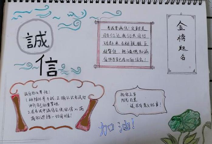 诚实考试诚信做人好看又简单手抄报简单好看的手抄报
