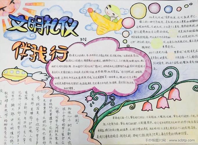 文明礼仪我先行获奖手抄报图片