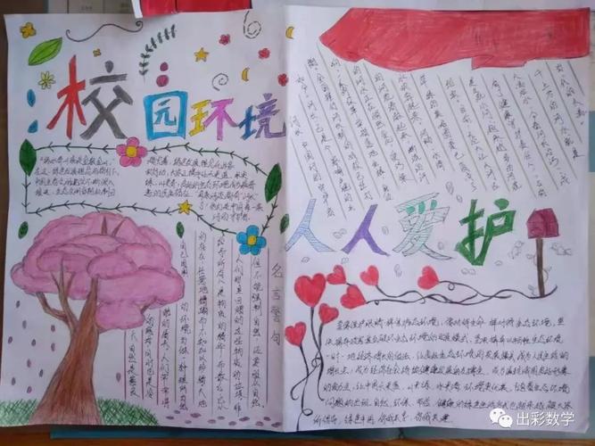 学生作品爱护校园环境手抄报