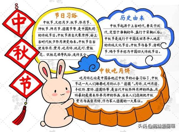 中秋节手抄报短句 中秋手抄报内容佳句 一起学画简单又好看的中秋节手