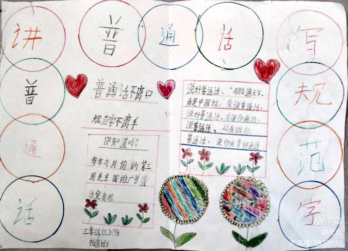 银河小学三年级3班 讲普通话 写规范字 手抄报