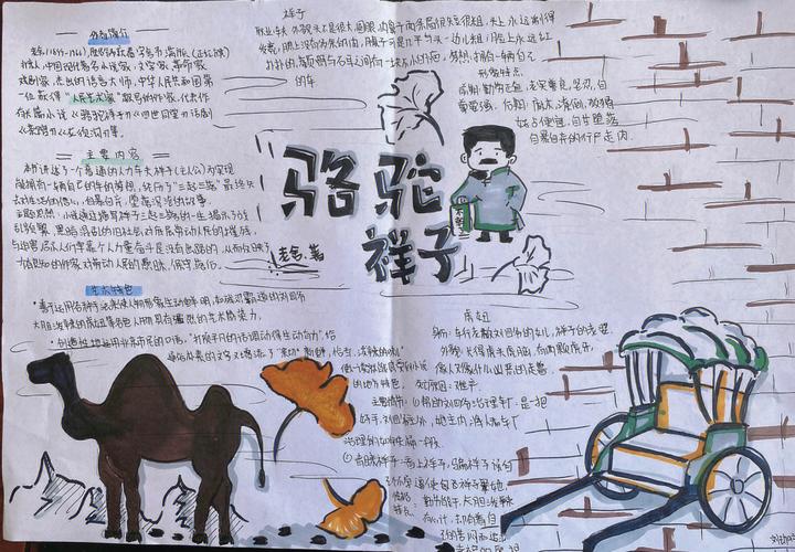 骆驼祥子 手抄报 名著阅读 思维导图