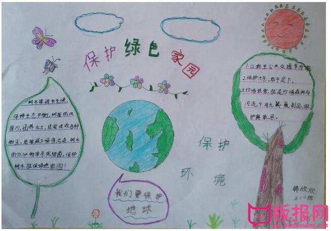 关于保护环境的手抄报 人与自然相融