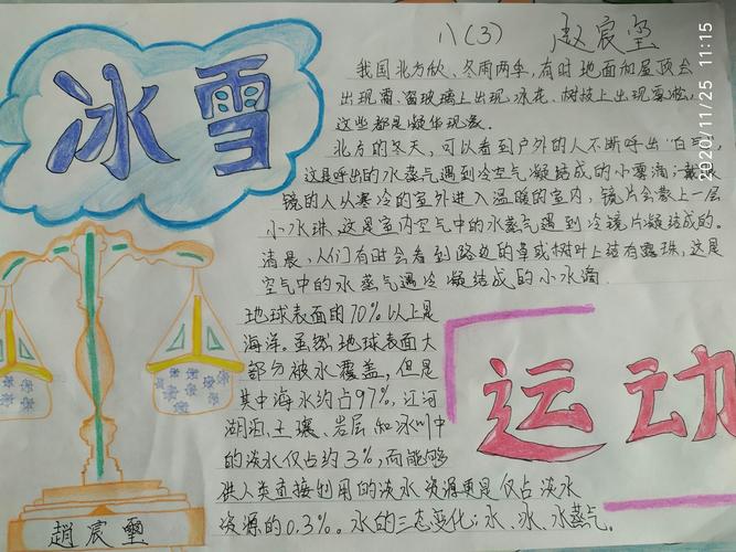 一中附中冰雪运动知识进校园手抄报活动