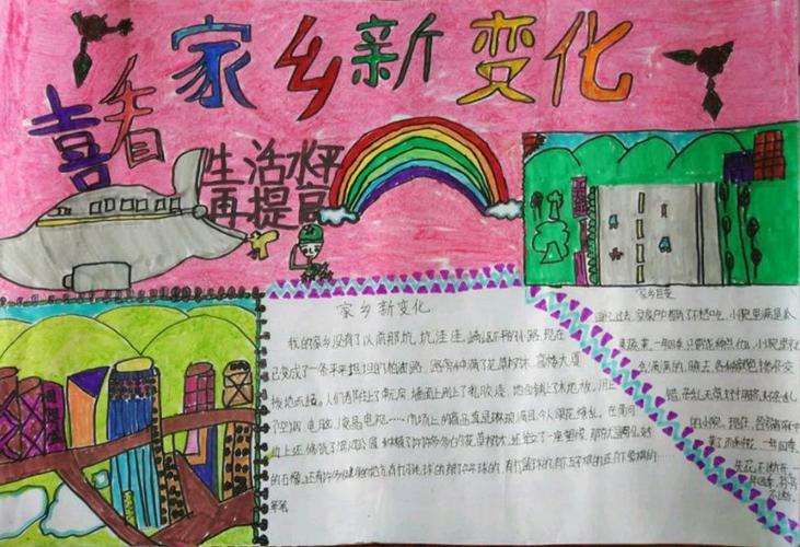 细看家乡新变化手抄报 改革开放40年成果展