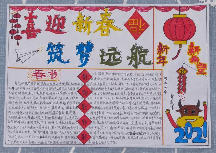 评比迎新春手抄报迎新春贺新年手抄报喜迎新春手抄报精美新年 新目标