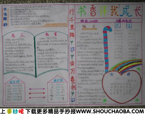 书香伴我成长手抄报