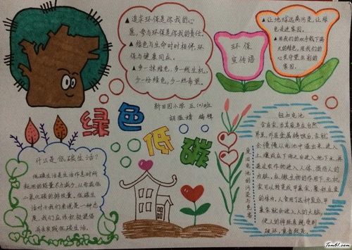 绿色低碳手抄报版面设计图