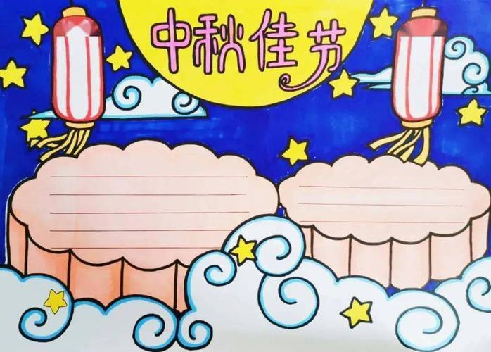 吃月饼是中国各地过中秋节的必备习俗俗话中秋习俗 古诗 手抄报收藏给