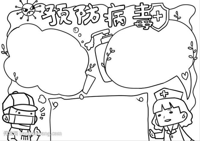 预防病毒手抄报简单防病毒肺炎手抄报新型冠状病毒预防手抄报怎么画