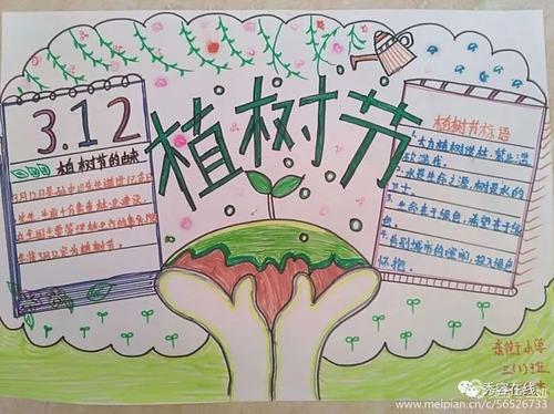 忻府区东街小学2024年植树节手抄报活动作品展