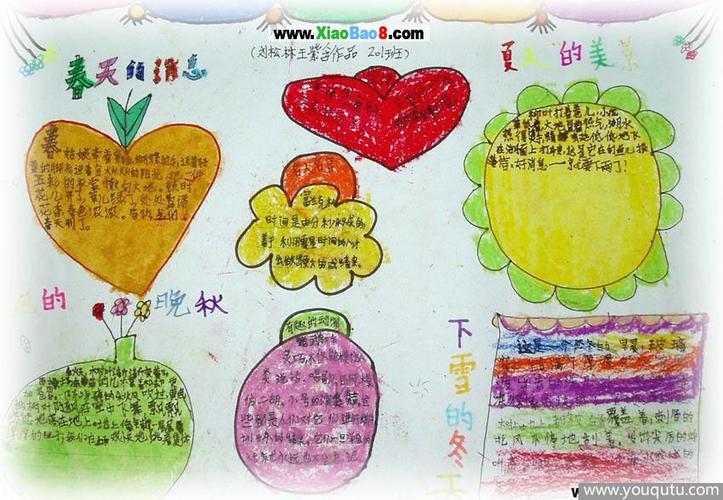 春夏秋冬四季主题手抄报图片大全关于四季的手抄报有图小学生辞岁迎春