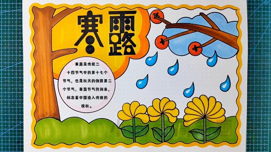 寒露手抄报 寒露节气手抄报 二十四节气手抄报 简单好看 有线稿可打印