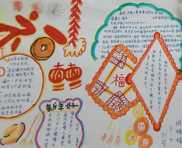 2024喜迎春节手抄报图片 辞旧迎新喜迎新春 农历节日手抄报
