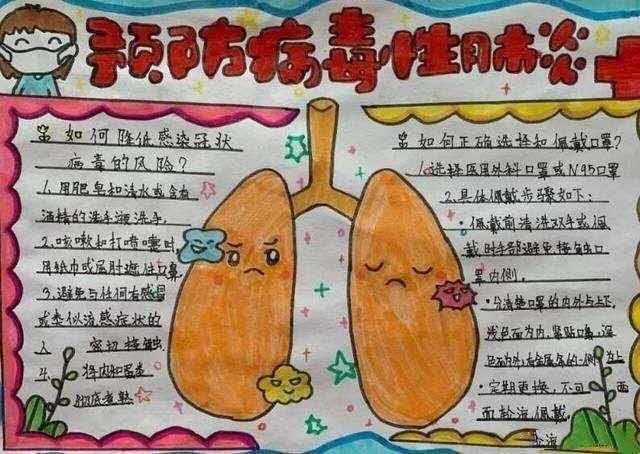 手抄报简单又好看小学生手抄报关于健康以抗击新冠状病毒为题的手抄报