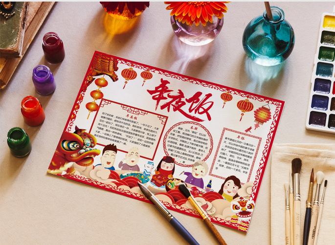 喜庆年夜饭手抄报word模板