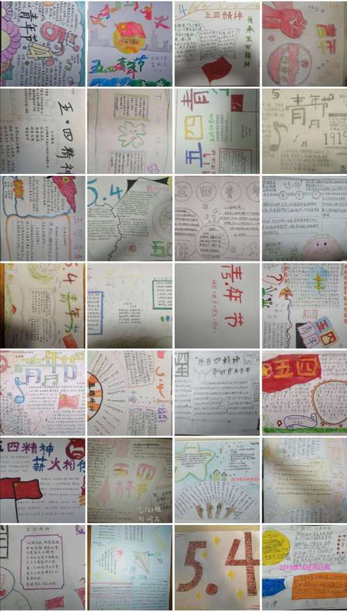 唐县实验中学五四精神 传承有我青春 系列活动之手抄报展览