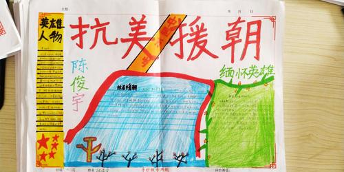 高新区小学:抗美援朝手抄报展示