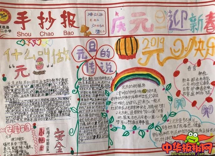 2024年元旦手抄报简单又漂亮 小学生元旦手抄报图片 实用