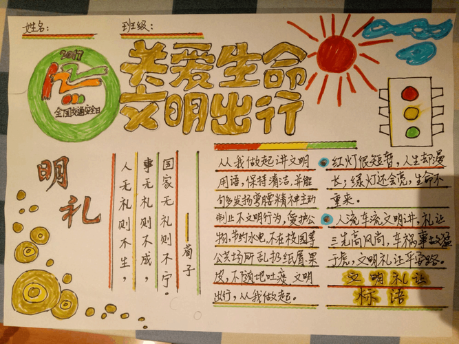 2024年文明出行手抄报