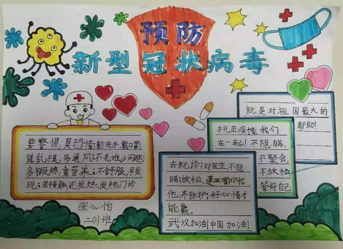新型一年级抗击肺炎病毒手抄报抗击新冠肺炎病毒手抄报华校四年级抗击