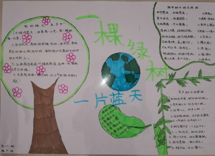 一棵绿树 一片蓝天 濮阳市实验小学五 7 班手抄报展示