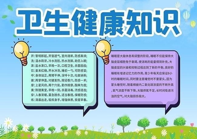 卫生健康知识手抄报 主题为卫生知识手抄报 可用作卫生知识小报 健康