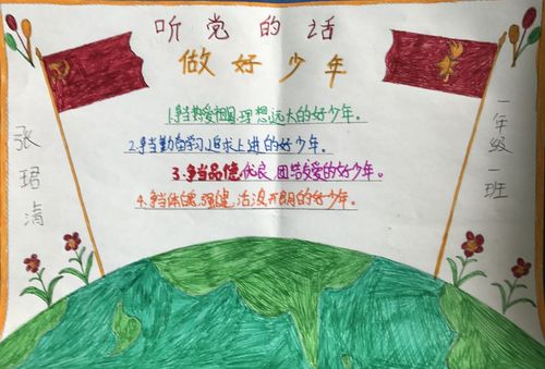 听党的话做好少年手抄报优秀作品展