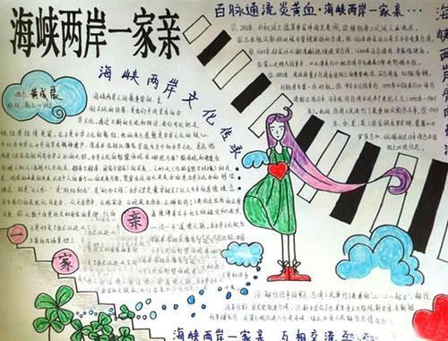 台湾大陆两岸一家亲手抄报民族团结一家亲手抄报