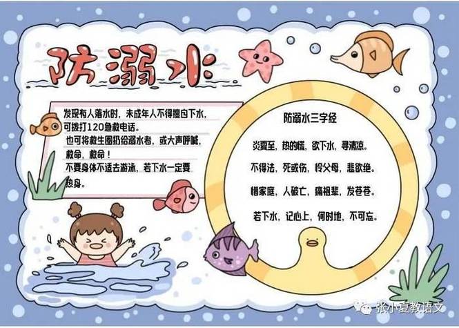 电子小报手抄报模板a1502024年珍爱生命谨防溺水未成年人远离危险平安