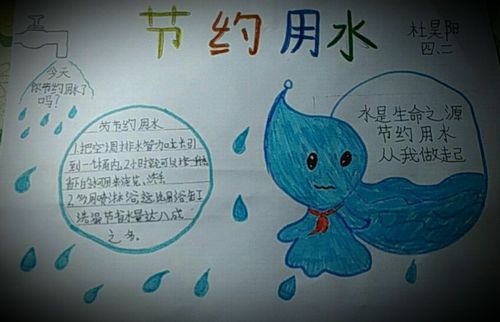 惜水 爱水 节水 做手抄报 编节水谣 世界水日到了 滨海实小学生在