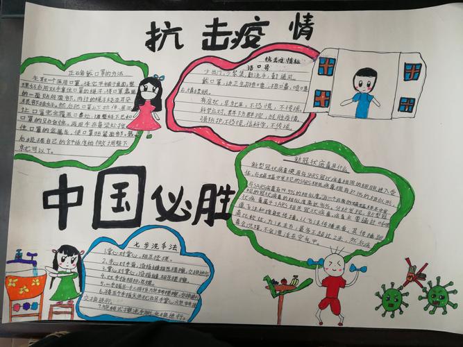 麻栗坡县第一小学三年级学生举行 抗击疫情 中国必胜 手抄报比赛活动