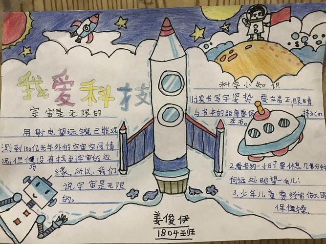 这是我做的我爱科学手抄报 漂亮吗 我还是很认真完成这份作业的