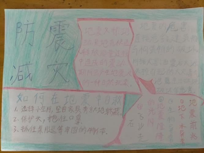 清苑区何桥乡苑桥小学一年级5.12《全国防灾减灾日》手抄报