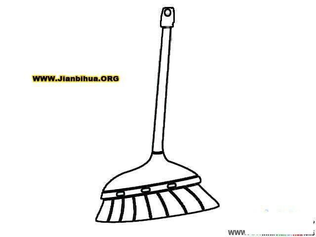 劳动节手抄报素材 快学起来彩色扫把简笔