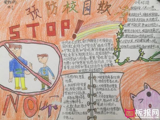 校园安全手抄报图片 预防校园欺凌