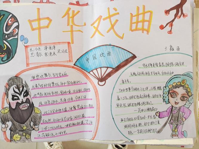 中华戏曲 石象镇双树王小学六年级戏曲手抄报留影 中华戏曲 石象镇双树王小学六年级戏曲手抄报留影