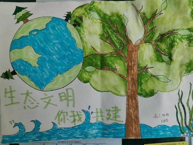 西安市第八十二中高二四班生态文明手抄报展有关绿色生态文明的手抄报