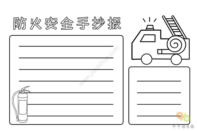 防火安全手抄报 安全手抄报简笔画