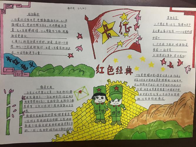 经典手抄报《红色之旅》红色革命手抄报设计图红色主题日简单手让阅读